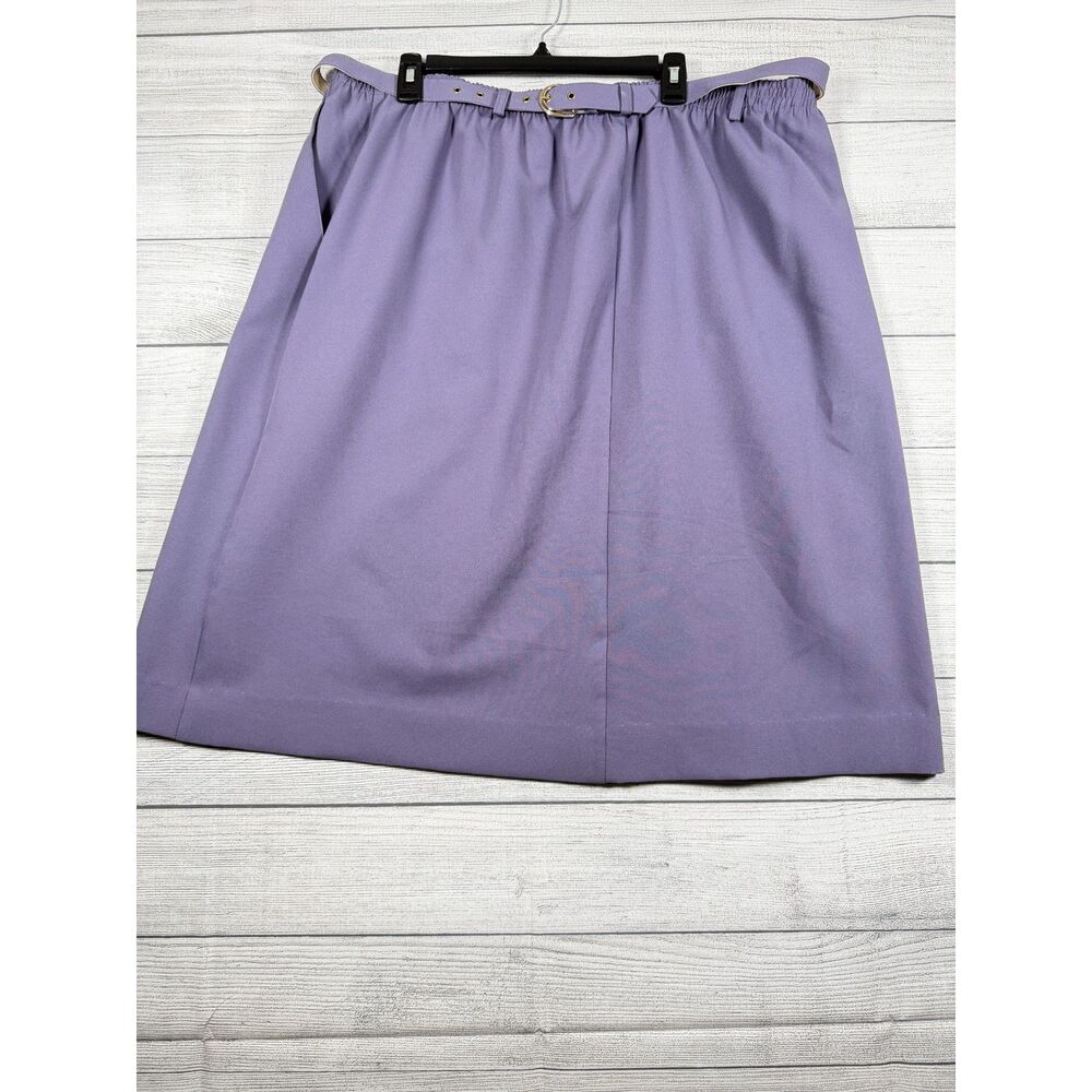 Blair Womens 24W Purple A-Line Skirt Elastic Waist Matching Belt Plus Size 4078